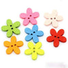 2 Holes Mixed Flower Wooden Decorative Buttons