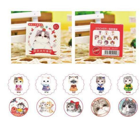 Cute Chunky Cat Diary Label Stickers Pack