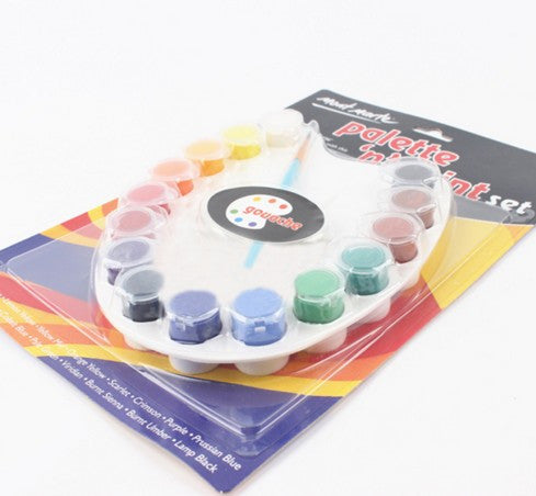 Drawing Set Watercolor Paint with One Brush Palette